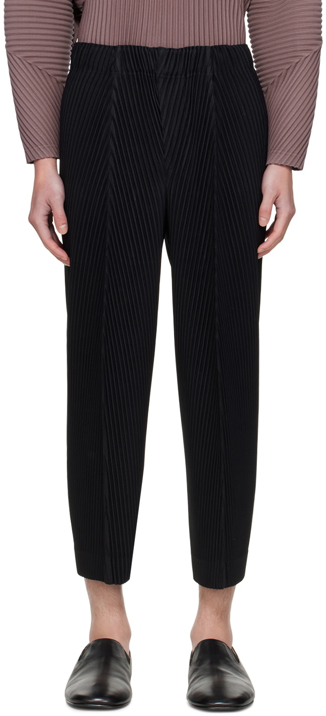 HOMME PLISSÉ ISSEY MIYAKE Black Pleats Bottoms Trousers Homme 