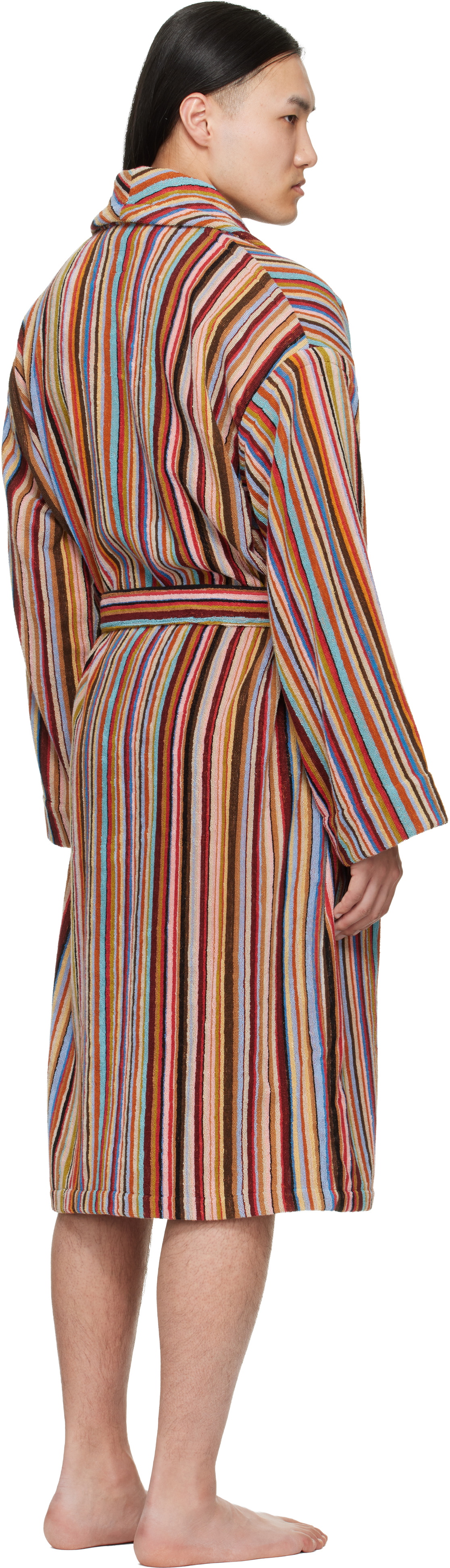 Paul Smith Multicolor 'Signature Stripe' Woven Cotton Bathrobe