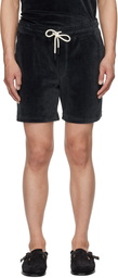 OAS Black Velour Shorts