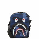 A Bathing Ape Men's Colour Camo Shark Mini Bag in Navy 