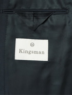 Kingsman - Slim-Fit Checked Mohair and Wool-Blend Suit Jacket - Blue