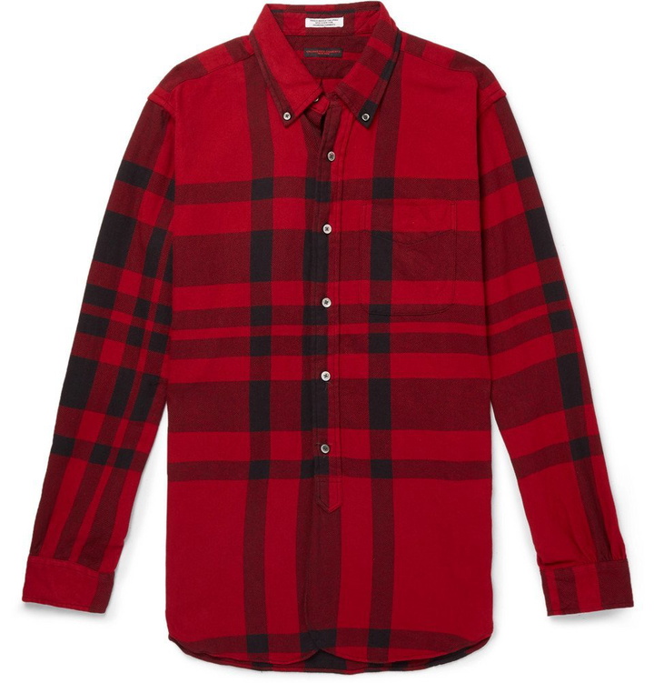 Photo: Engineered Garments - Button-Down Collar Checked Cotton-Flannel Shirt - Men - Red