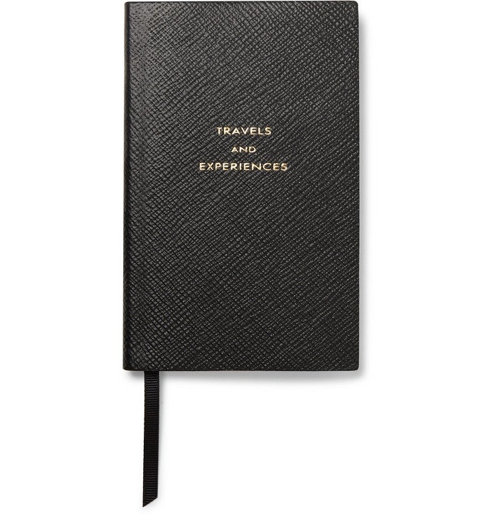 Photo: Smythson - Panama Travels and Experiences Cross-Grain Leather Notebook - Black