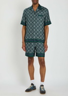 Casablanca Radiating Logo-monogram Silk Shirt Green