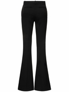 VERSACE Wool Crepe Mid Rise Flared Pants