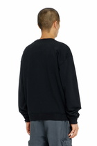 Diesel Cotton sweatshirt with micro logo embroidery - Sweaters Mens in Black