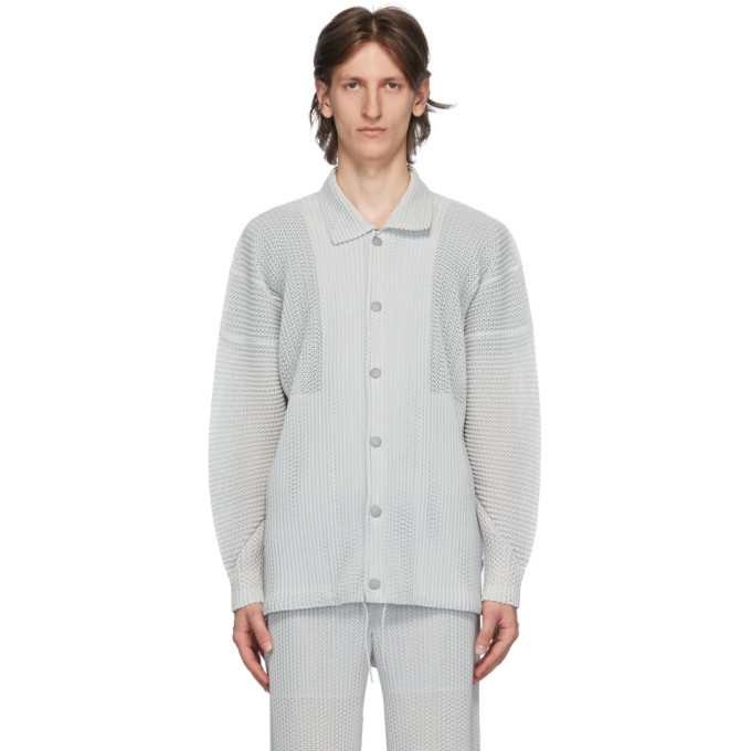 Homme Plisse Issey Miyake Grey Outer Mesh Jacket Homme Plisse