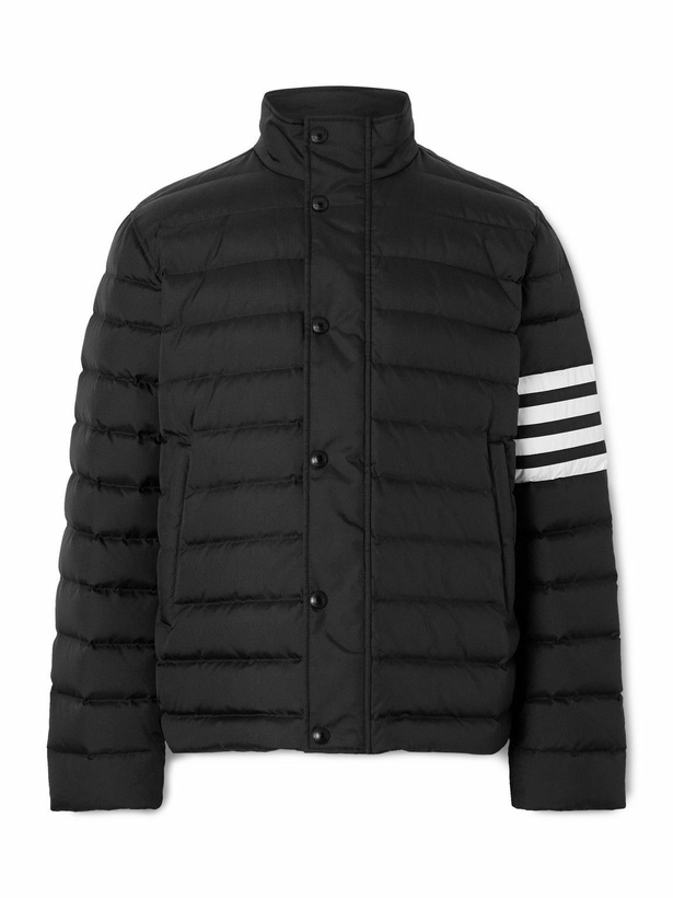 Photo: Thom Browne - Striped Quilted Ripstop Down Jacket - Black