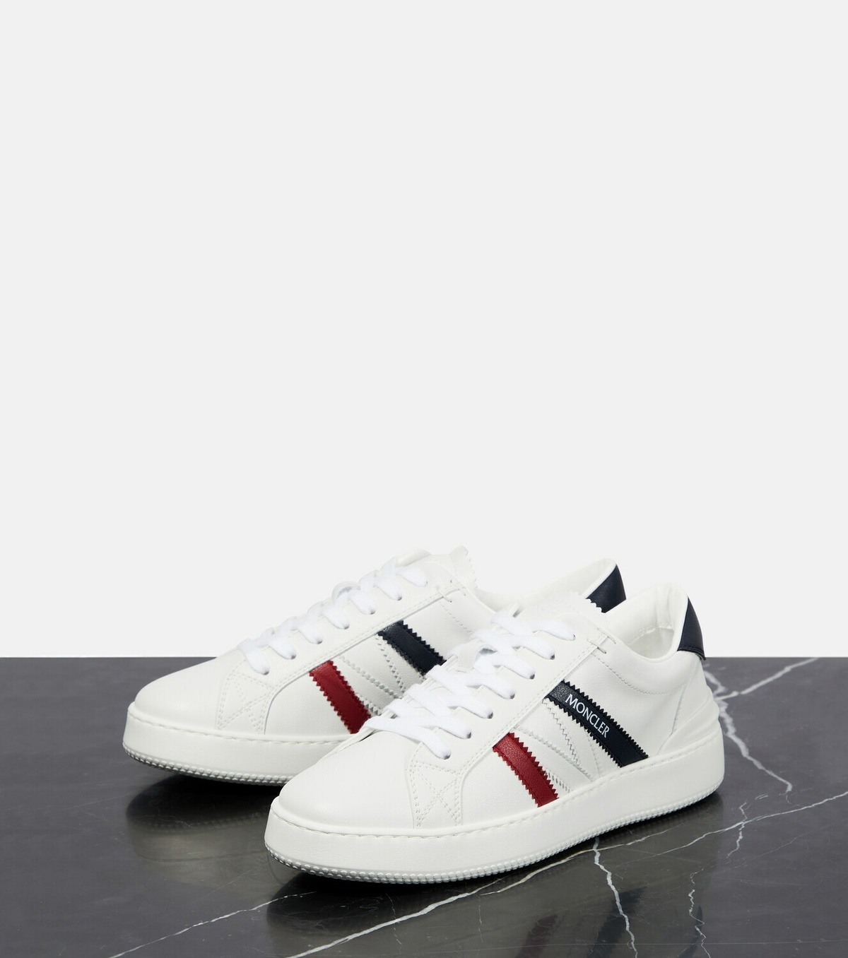 Moncler - Monaco leather sneakers Moncler