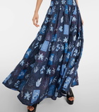 Agua by Agua Bendita Lima Algae printed linen maxi dress