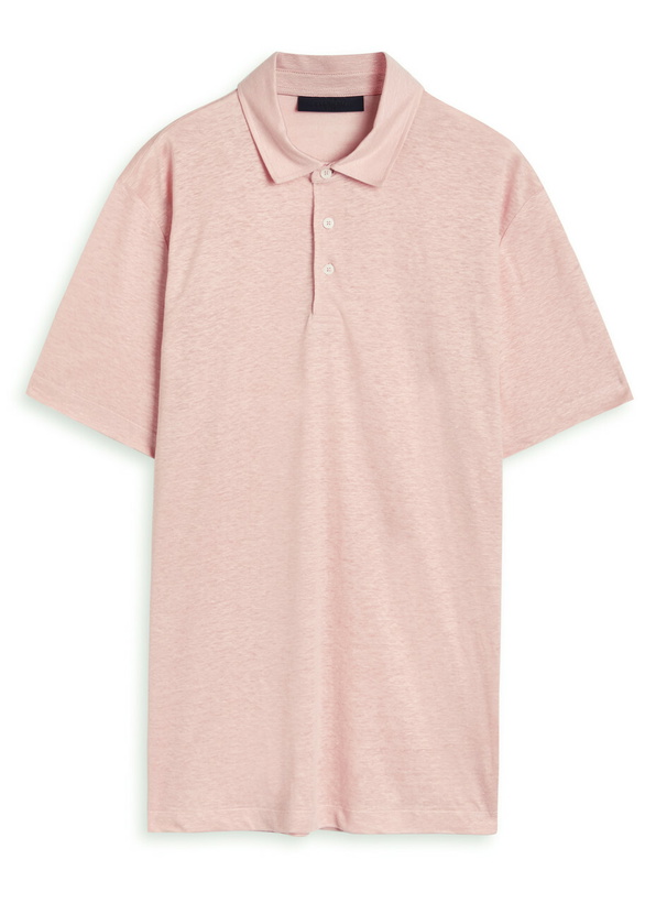 Photo: Boss X David Beckham Linen Polo Shirt Pink