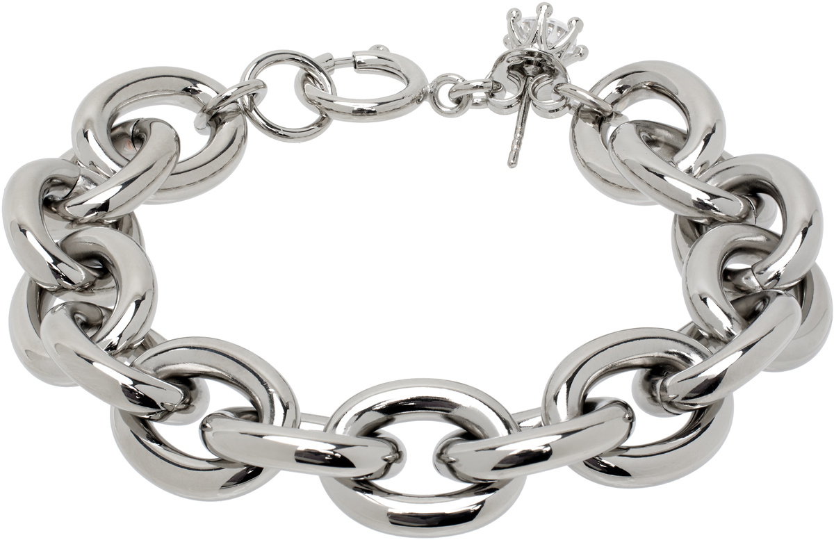 D'heygere Silver Solitaire Chain Bracelet