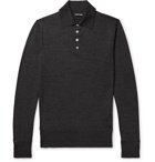 TOM FORD - Slim-Fit Knitted Wool Polo Shirt - Men - Charcoal