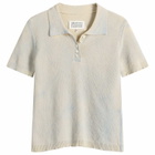Maison Margiela Women's Stamped Cotton Polo in Pale Blue