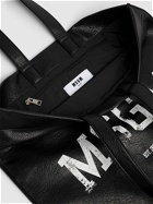 MSGM Max Logo Faux Leather Tote Bag