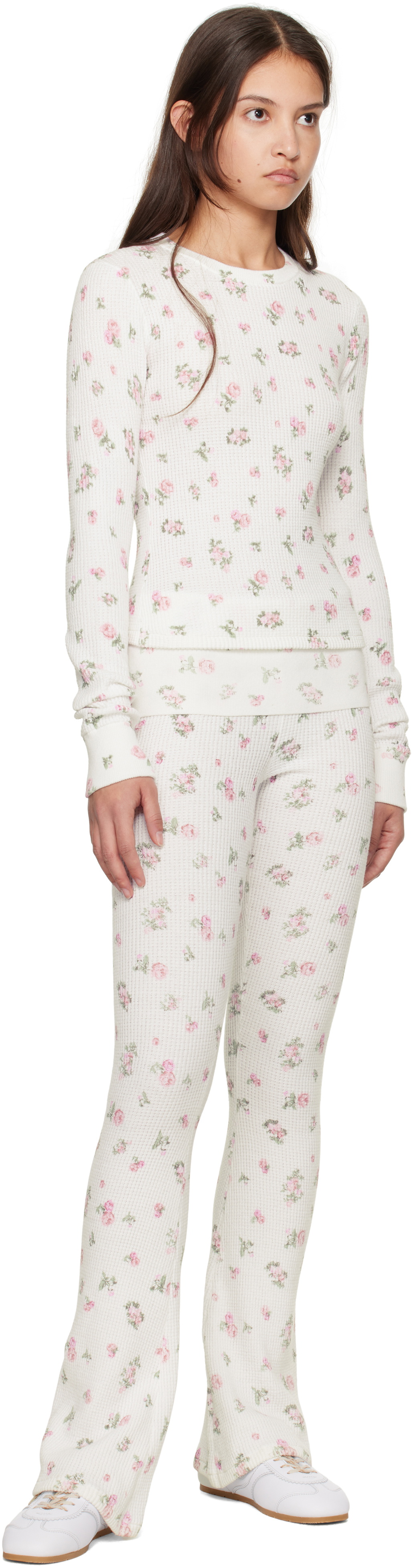 GUIZIO White Long Sleeve Thermal T-shirt