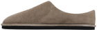 AURALEE Beige Suede Slippers
