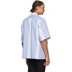 Givenchy Blue and White Stripe Oversized Short Sleeve Shirt