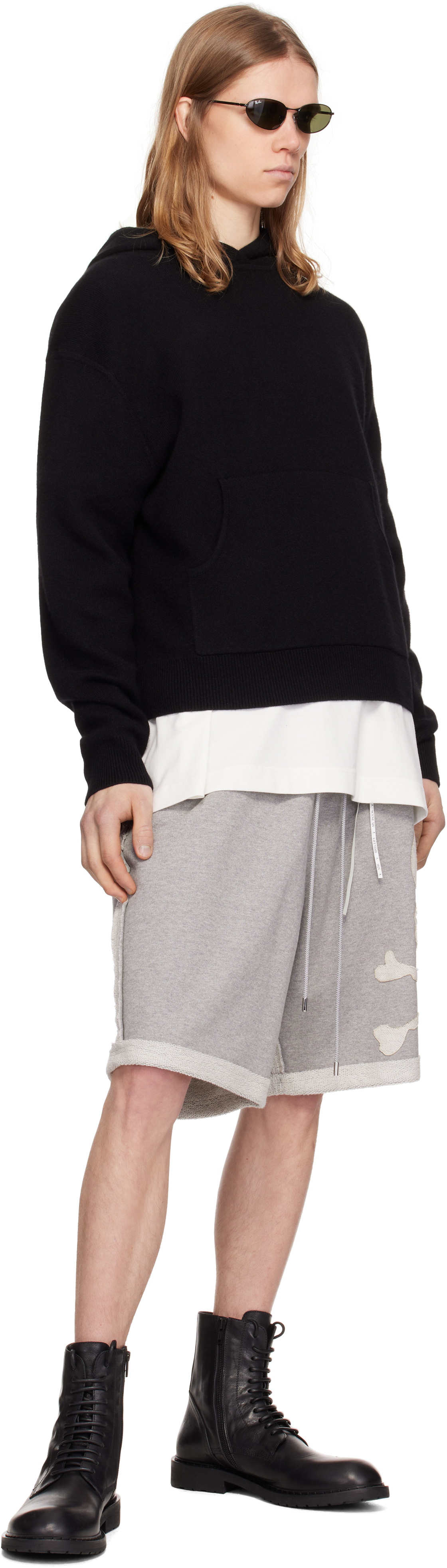 MASTERMIND WORLD Gray MW Cut-Off Sweat Shorts