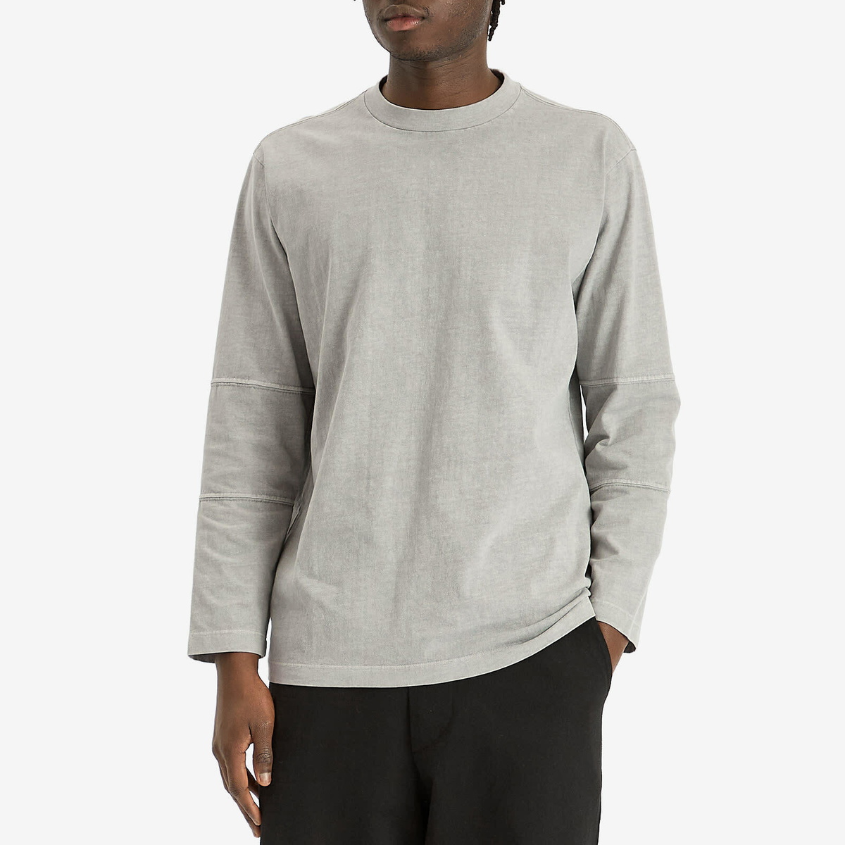 Lady White Co. Men's Tripanel Long Sleeve T-Shirt in Pigment Chalk