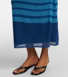 SIR Draped printed mesh maxi dress