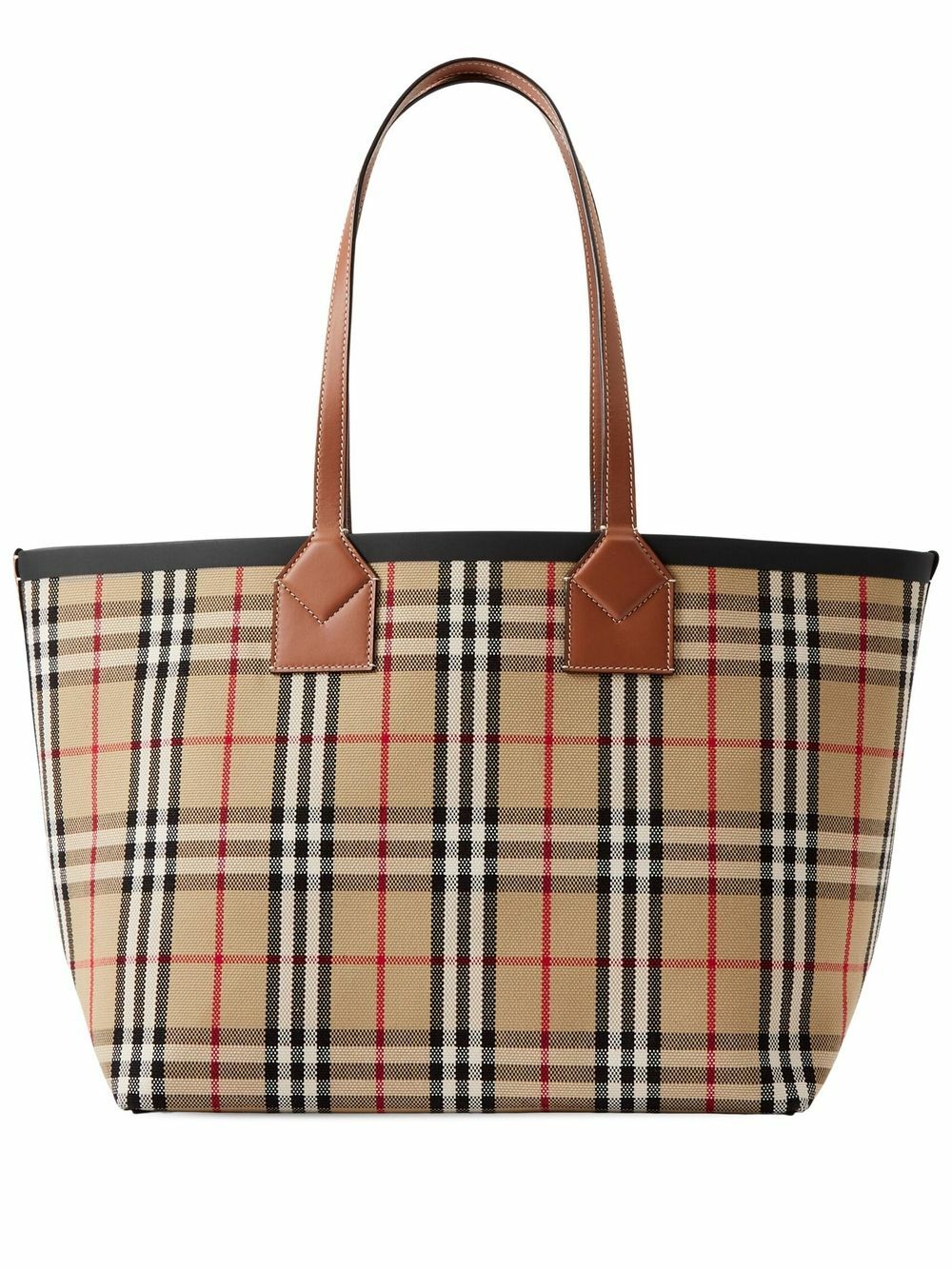 BURBERRY - Check Motif Shopping Bag Burberry