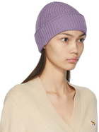 Maison Kitsuné Purple Wool Fox Beanie