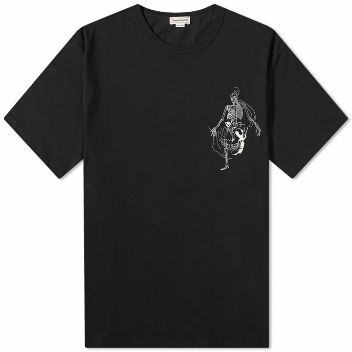 Photo: Alexander McQueen Men's illustration Print T-Shirt in Black/Ivory