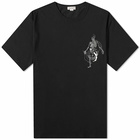 Alexander McQueen Men's illustration Print T-Shirt in Black/Ivory