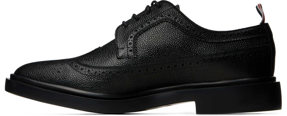 Thom Browne Black Pebble Grain Longwing Brogues