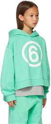 MM6 Maison Margiela Kids Green Logo Pullover Hoodie