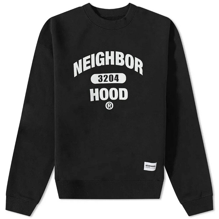 Photo: Neighborhood Men's College Logo Crew Sweat in Black