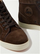 Christian Louboutin - Louis Logo-Embellished Suede High-Top Sneakers - Brown