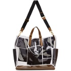 Fendi Transparent and Brown Leather and Fur Forever Fendi Patch Pocket Tote