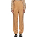 Lemaire Tan Silk Belted Pleat Trousers