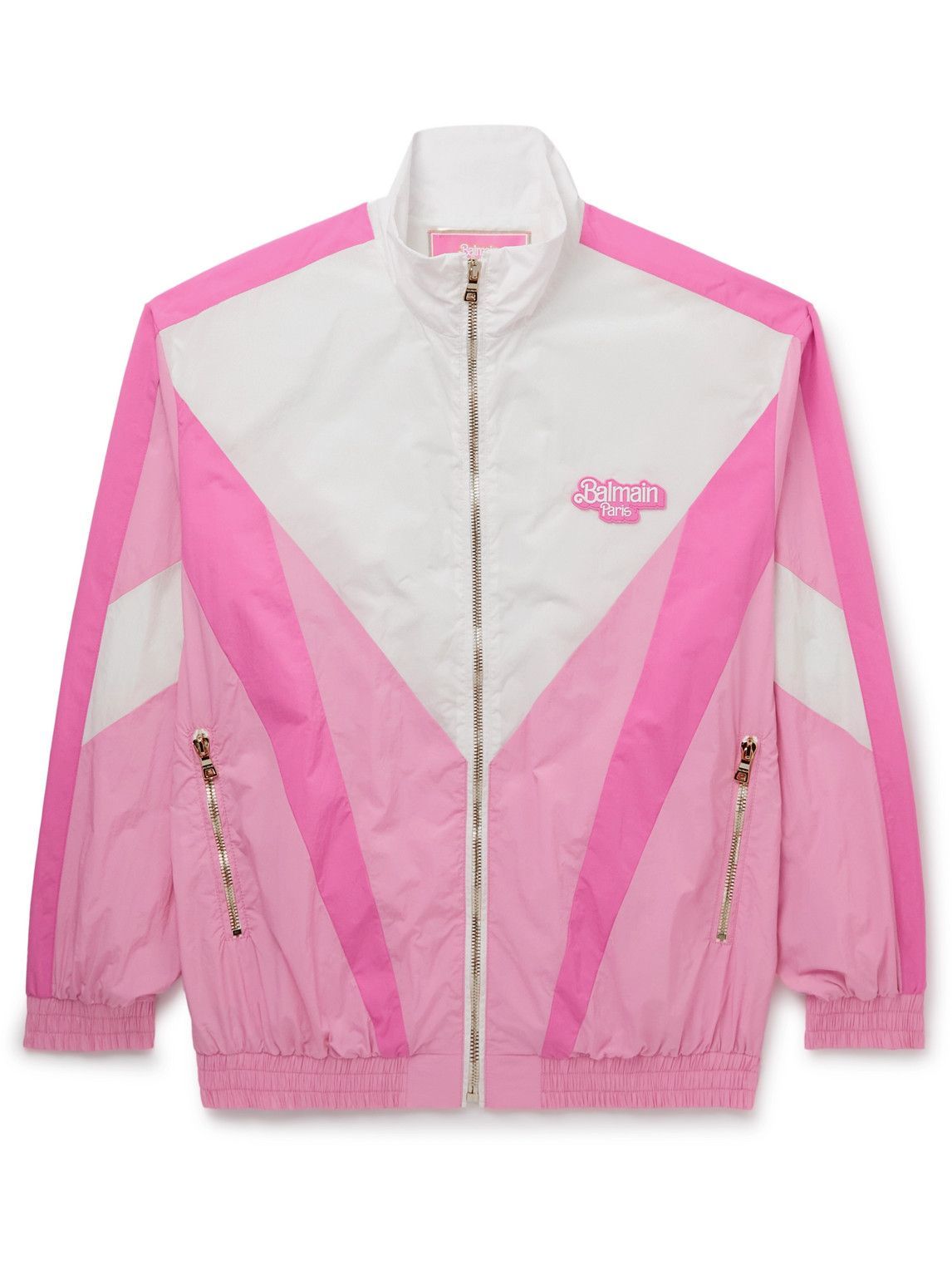 Balmain - Barbie Logo-Appliquéd Shell Track Jacket - Pink Balmain