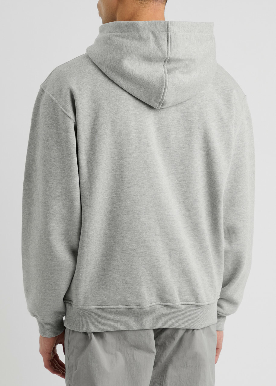 Daily Paper Logo Hooded Jersey Sweatshirt Grey