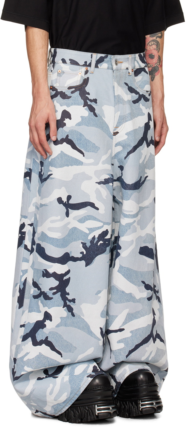 VETEMENTS Blue Camo Big Shape Jeans