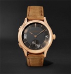 Laurent Ferrier - Traveller Automatic 41mm 18-Karat Red Gold and Leather Watch, Ref. No. LCF007.R5.AR1.1 - Black