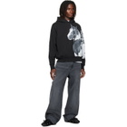 Simone Rocha Black Boxy Pony Kid Print Hoodie