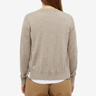 Maison Kitsuné Women's Double Fox Head Patch R-Neck Cardigan in Beige Melange