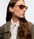 Prada Iconic Plaque oval sunglasses