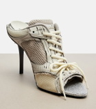 Balenciaga Stapler embellished leather-trimmed mules