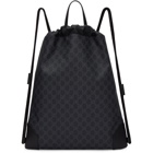 Gucci Black GG Supreme Drawstring Backpack