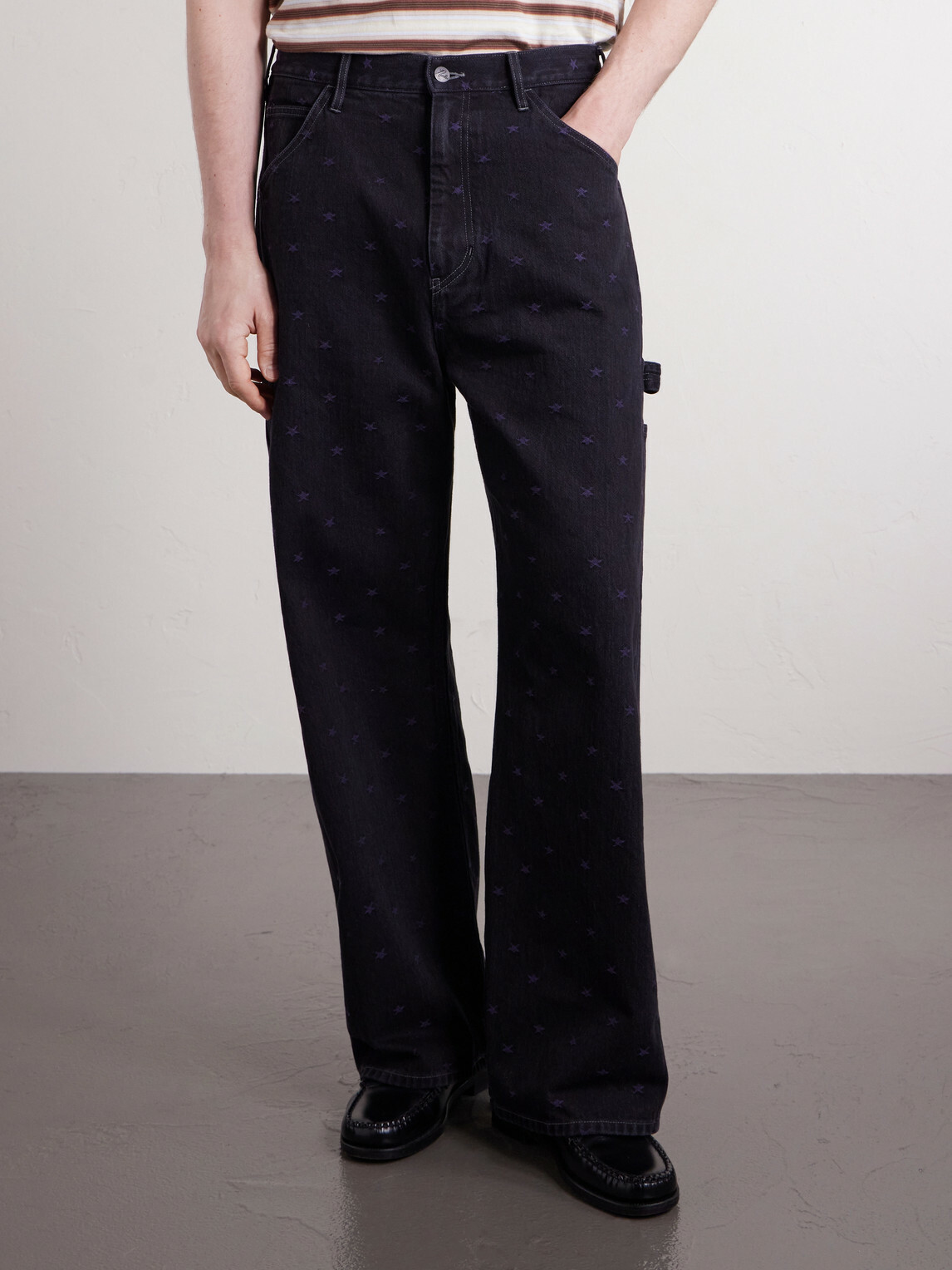 Needles - Painter Straight-Leg Embroidered Jeans - Black