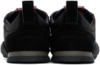 Ferragamo Black & Burgundy Patent Leather Trim Sneakers