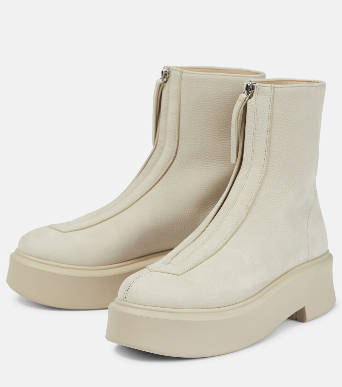 The Row - Zipped 1 leather ankle boots
