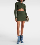 Loewe Ribbed-knit high-rise miniskirt