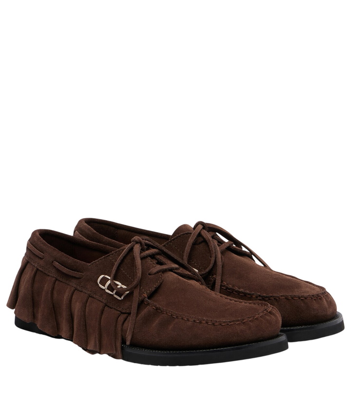 Photo: JW Anderson Ruffled suede boat shoes