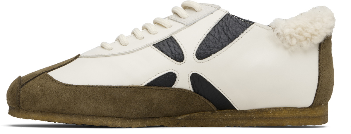 Stefan Cooke Off-White & Khaki Slashed Trainer Sneakers